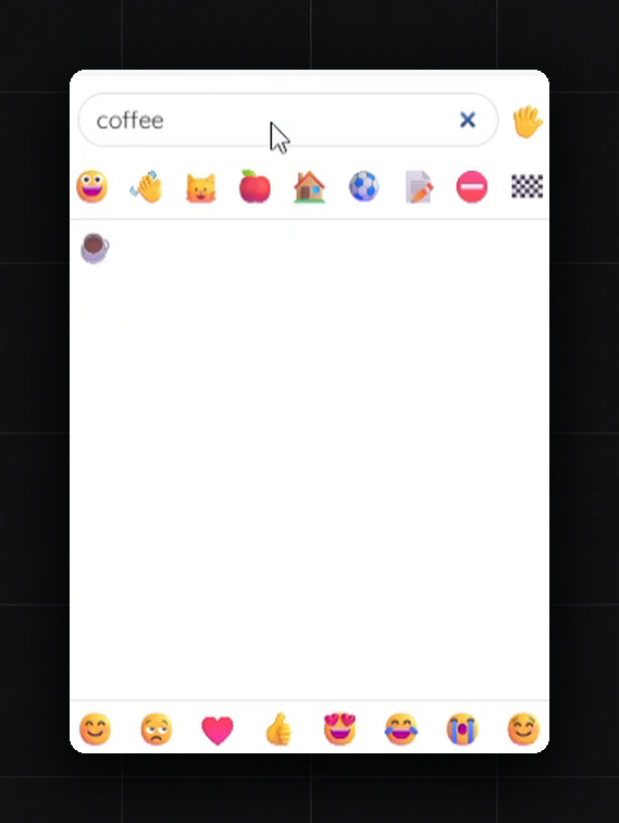 The browser task searches for a reaction by the word coffee